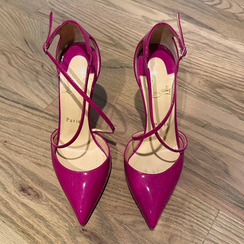 Christian Louboutin Fuchsia Strappy Pumps